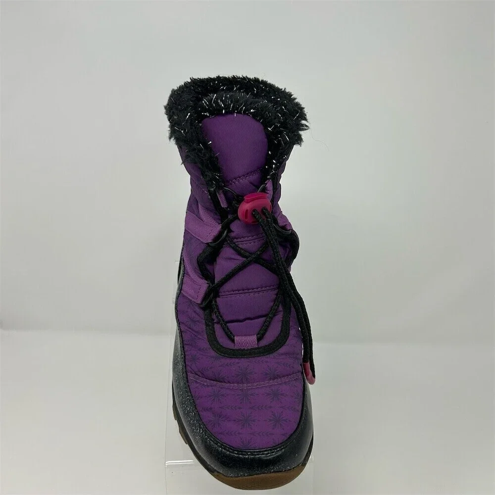 Sorel Disney Frozen 2 Whitney Short Girls Snow Boots Purple Glitter Elsa Size 6